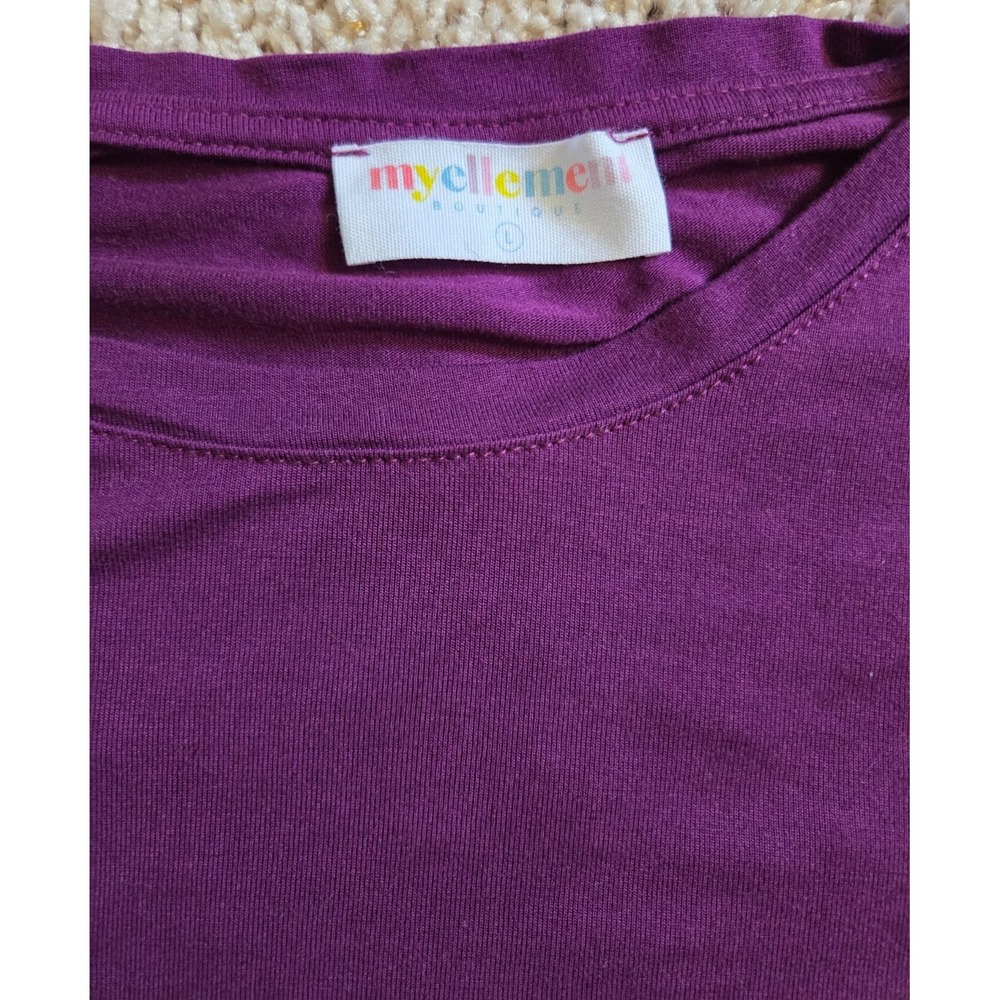 NICE! Myellement Boutique Women's LARGE Long Sleeve Purple Lightweight Crew Neck - Picture 4 of 5